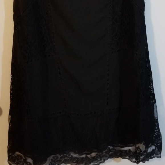 Soft Surroundings Black Lace Sleeveless Slip-on Lacey Embroidered Midi Dress - Picture 7 of 10